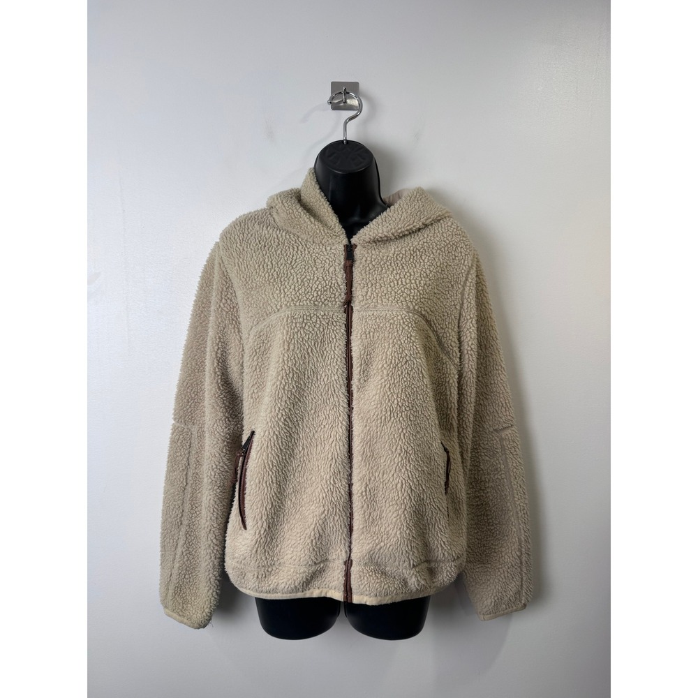 Polo Ralph Lauren Men Beige Fleece Full Zip Sherpa Hoodie Medium